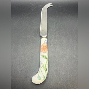 Prill Sheffield England Floral Porcelain & Stainless Cheese Knife, Tableware